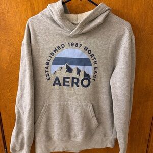 Aeropostale Gray Hoodie with Mountain Graphic